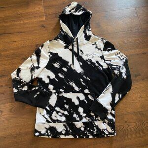 Women’s Hollister Hoodie Streetwear Black & White Galaxy Pullover With Pocket M